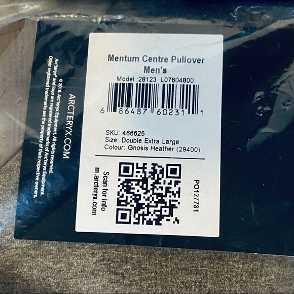 Nwt Arcteryx Mentum Mens Pullover Crew 